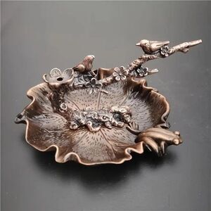 Creative Backflow Incense Holder with Plum Blossom & Frog Design for Home Decor